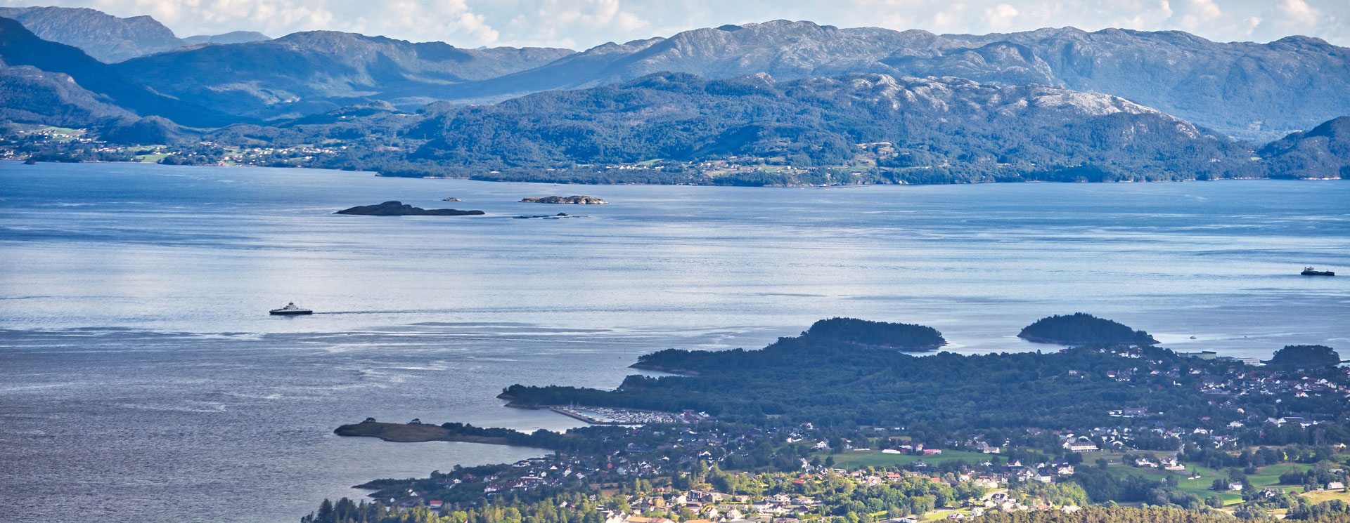 Stord,island,in,norway.,aerial,view,hdr.,leirvik,town.